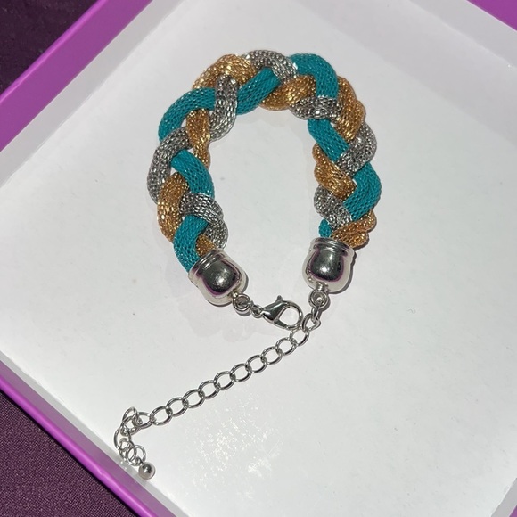 Cute bracelet green silver gold - Picture 2 of 7